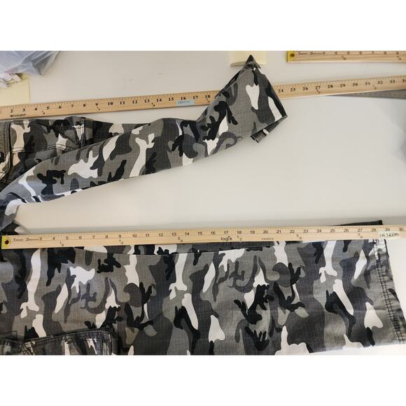 LA GATE Men's 100% Cotton Gray Cargo Camo Tactical Large Pockets Pants Sz 38x30 - Picture 8 of 11